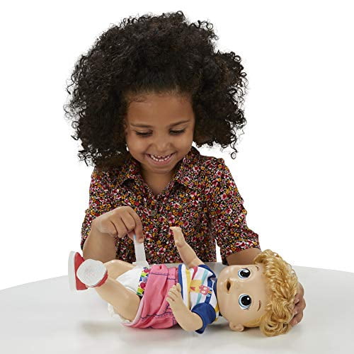 Sounds and Phrases Baby Alive Step 'N Giggle Baby Blonde Hair Boy Doll with 25 