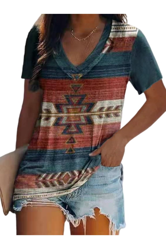 Ladies Comfortable V Neck Top Blouse Lady Loose Fit T Shirt Casual Oversized Pullover Tee Spring Summer Holiday Plus Size