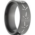 thumbnail image 3 of 8mm Flat Black Zirconium Ring with Turkey Tracks Lasered Around the Ring, 3 of 3