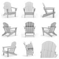 thumbnail image 4 of Braxton Outdoor Folding Plastic Adirondack Chair (Set of 2), White, 4 of 4