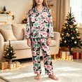 thumbnail image 6 of sdbrld Christmas Silk Pajamas for Kids Tween Girls 2 Piece Cute Graphic Pjs Fall Winter Button Down Long Sleeve Top and Pants Holiday Home Loungewear Sizes 11-12 Years, 6 of 9