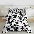 thumbnail image 2 of Manfei Cute Panda Bedding Comforter Set,Zoo Animal Twin Comforter Sets,White Black Bedding Set For Girls Boys,Microfiber Bedroom Decor,2pcs, 2 of 8