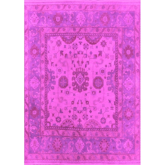 Ahgly Company Indoor Rectangle Oriental Pink Industrial Area Rugs, 4' x 6'