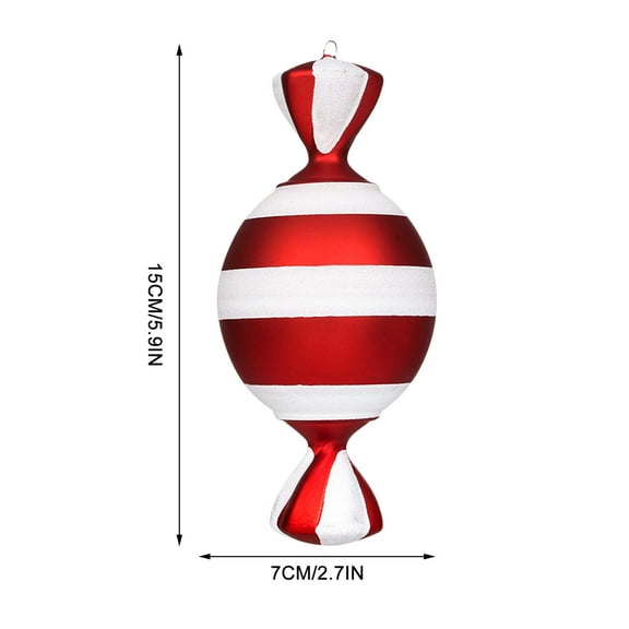 HongHeng 1Pc Christmas Hanging Candy Balls Ornaments Red White Candy Pendant for Home Part Christmas Tree Decorations Xmas Indoor Outdoor Party Decoration