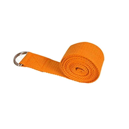 Ajustable Yoga Stretch Strap D-Ring Resistance Band Belt -Orange
