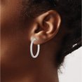 thumbnail image 3 of Sterling Silver Rhodium-Plated In And Out Cz Round Hinged Hoop Earrings (26 X 28) Made Indonesia qe7950, 3 of 5