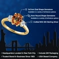 thumbnail image 2 of Gem Stone King 18K Yellow Gold Plated Silver Ecstasy Mystic Topaz and White Topaz Engagement Ring for Women | 2.66 Cttw | Oval 9X7MM | Gemstone November Birthstone | Size 7, 2 of 6