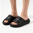 thumbnail image 5 of Quick Dry EVA Bathroom Slippers Non Slip Shower Shoes with Vented Holes Thick Sole Arch Support Breathable House Sandals for Men Women Indoor Outdoor Beach Pool (Black, 38), 5 of 6