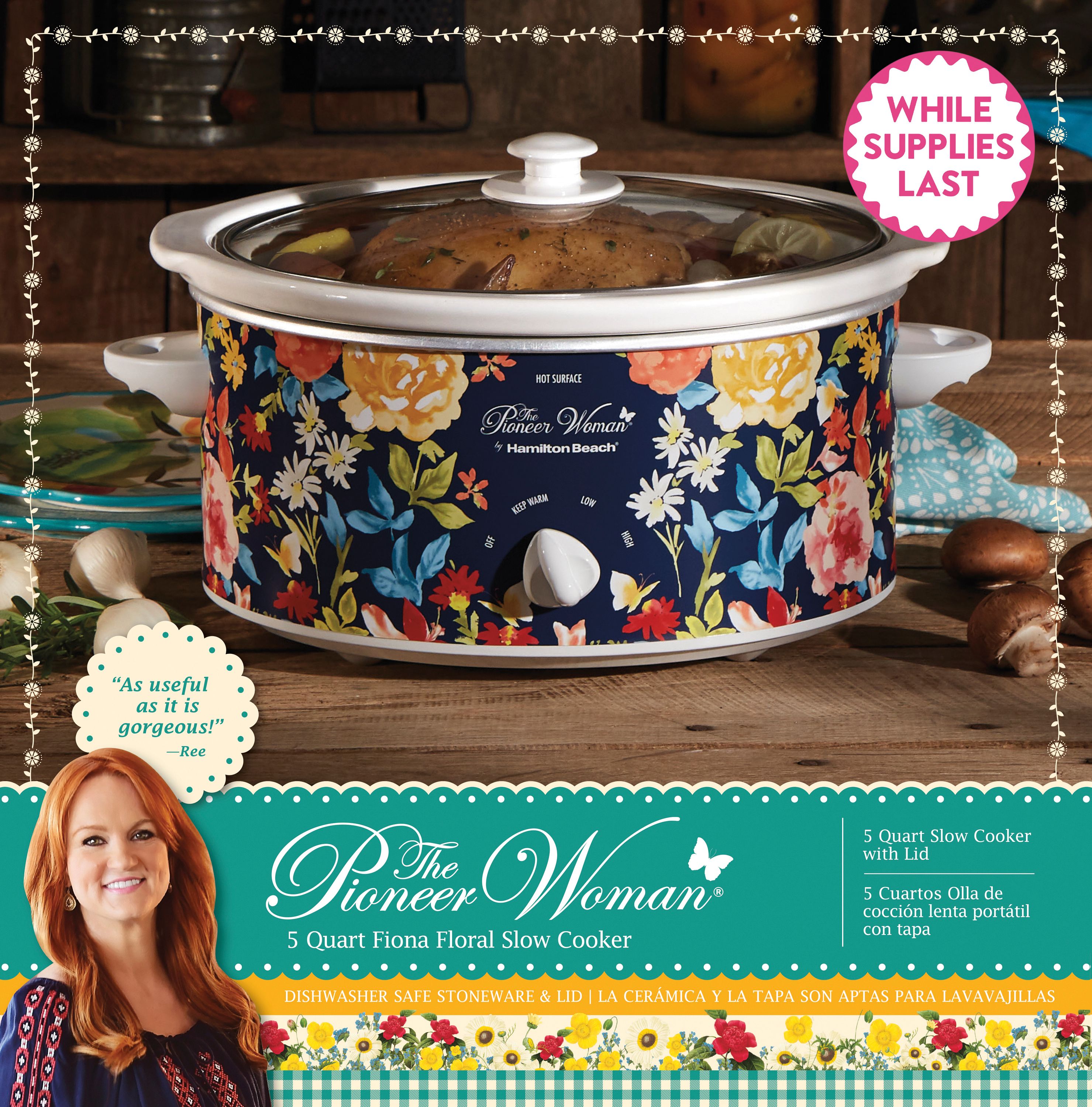 The Pioneer Woman Fiona Floral 5-Quart Portable Slow Cooker - image 4 of 6