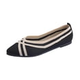 thumbnail image 2 of Bkhluea Women Knit Striped Ballet Flats Slip On Comfortable Footwear For Office Work Daily Casual Outdoor Activities, 2 of 7