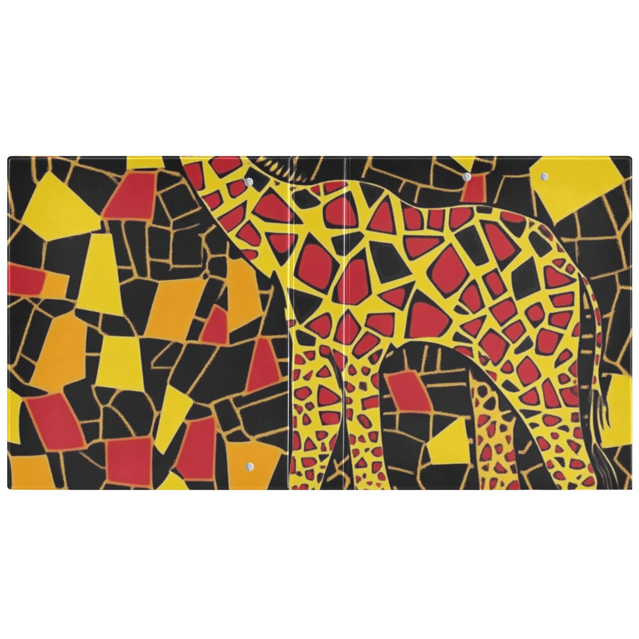 Giraffe Yellow Blocks 3 Ring Binders 1.5 inch Hardcover File Folders with Interior Pockets A4 Size Organizer for School Office Hospital