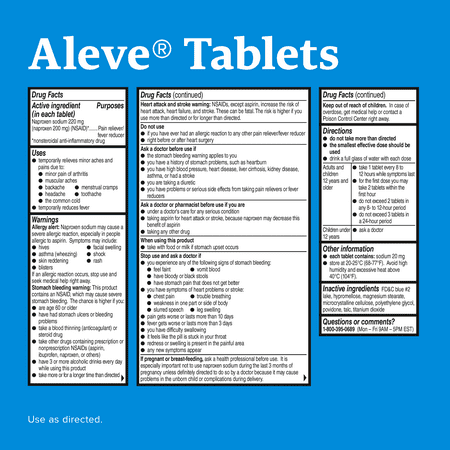 Aleve Caplets Soft Grip Arthritis Cap Naproxen Sodium Pain Reliever, 270 Count