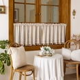 thumbnail image 5 of Faty-T Kitchen Curtains 24 Inch Length Tier Curtain, Checkered Small Cafe Curtain with Tassels, Light Filtering Short Window Curtains for Bathroom Basement, 5 of 7