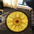 thumbnail image 4 of Fractal Art Round Area Rug, colorful digital pattern circle carpet for office, dorm or lounge, soft washable non-slip floor mat, futuristic modern décor, 4 of 6