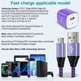 thumbnail image 5 of Micro USB Cable with Android Charger, Hootek 6FT USB A to micro cable High Speed Fast Charging Cable, usb cable micro with USB Wall Charger Fast Charger Adapter Plug, android charger block, Purple, 5 of 10