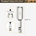 thumbnail image 2 of Uxcell H10 Hex Head Screwdriver Bit 10mm Metric Flat Tip 1/4" Hex Shank 50mm (2") Long Magnetic Hexagonal Screw Drill Bit Wrench Chrome Plated, 2 of 7