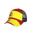 thumbnail image 5 of Curved Trucker Hat Spanish Flag Adjustable Mesh Back Baseball Snapback Cap For Men, 5 of 5