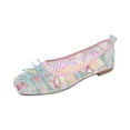 thumbnail image 2 of Norvail Womens Floral Mesh Bow Square Toe Ballet Mary Jane Shoes, Breathable Slip On Casual Flats for Garden Party Bridal Shower Summer Daily Wear, 2 of 7