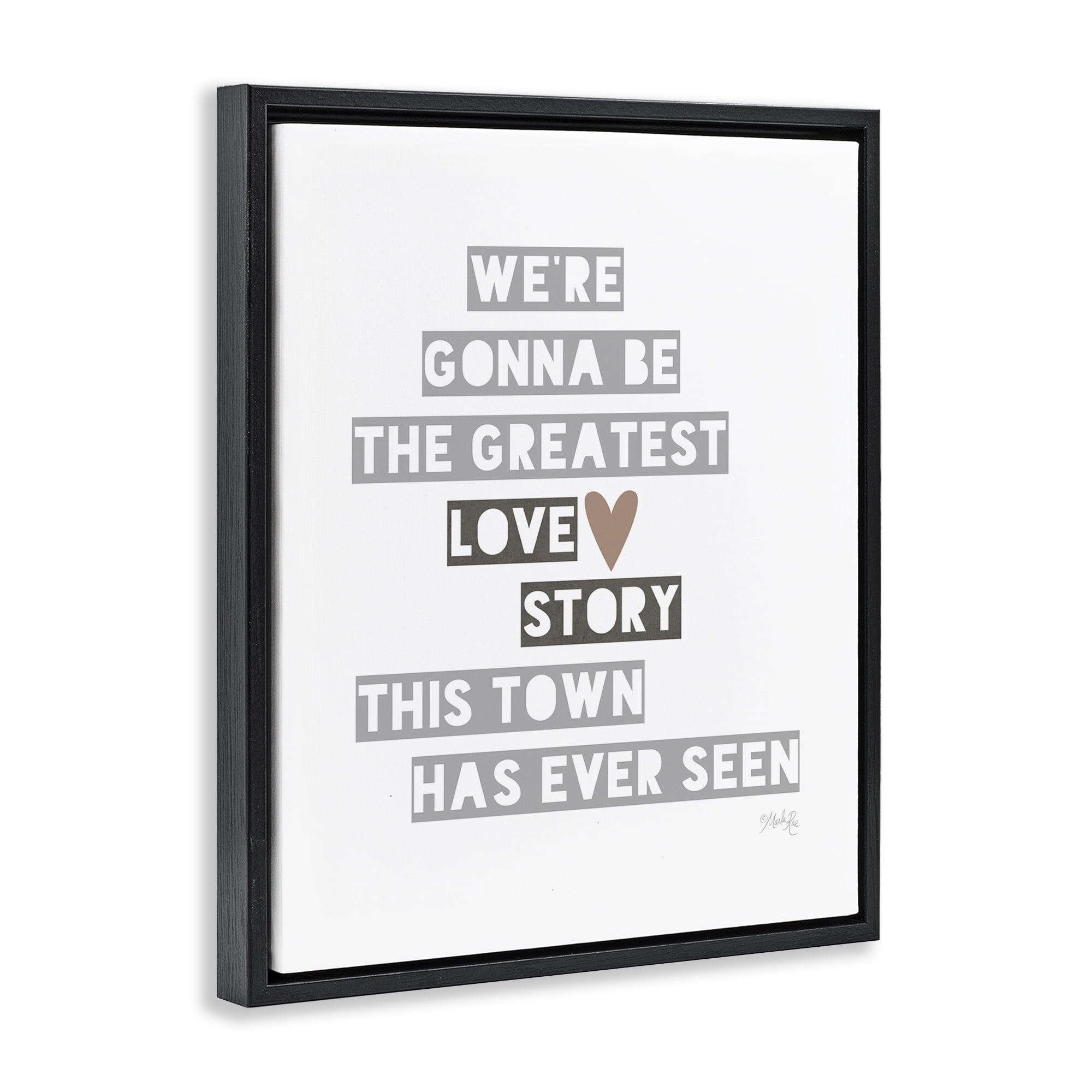Stupell Industries Greatest Love Story Typography Painting Black Floater Framed Art Print Wall Art, 17 x 21