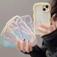 thumbnail image 5 of Wave Frame Clear Case for iPhone 14 Pro Max 6.7 inch, Curly Clear Phone Case, Cute Wavy Phone Case for Girl Slim Fit Shockproof Phone Cover Bumper Soft Pretty Case for Women - Black, 5 of 10