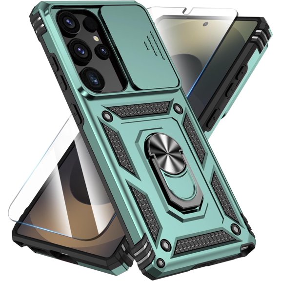 REQO for Samsung Galaxy S25 Ultra Case with HD Screen Protector & Kickstand & Slide Camera Cover,[ Military-Grade ] Protective Phone Case for Galaxy S25 Ultra 6.9"