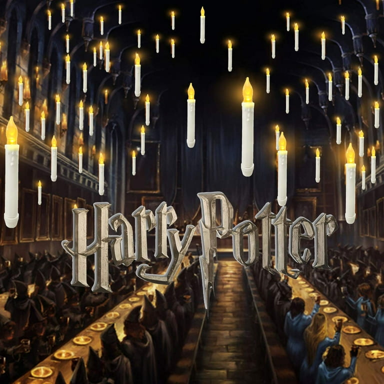 Harry Potter Floating Candles with Timer Led Battery Operated Flameless Window Taper Candles Dripless Flickering Candle Lights for