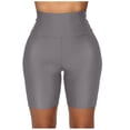 thumbnail image 1 of Pantalones cortos Prolriy para mujer, para entrenamiento, gimnasio, elásticos, de cintura alta, deportivos, color gris, talla M, 1 of 8
