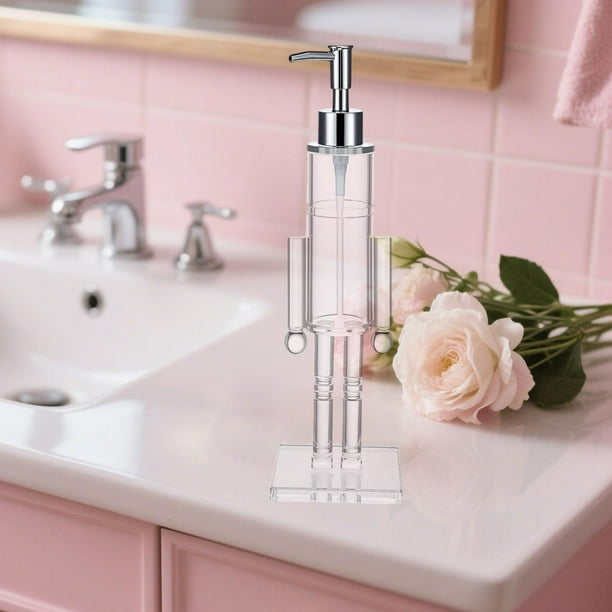 Dispensador de jabón manual con dosificador, botella de cosméticos con diseño de cascanueces, recargable, decoración navideña, ideal para artículos de