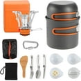 thumbnail image 1 of Camping Grill Cooking Cookware Kit Stainless Steel Camping Pots and Frying Pans AllinOne Outdoor Portable Camp Cookset Grilling Tools for Backing & Campfire (Person, 1 of 7
