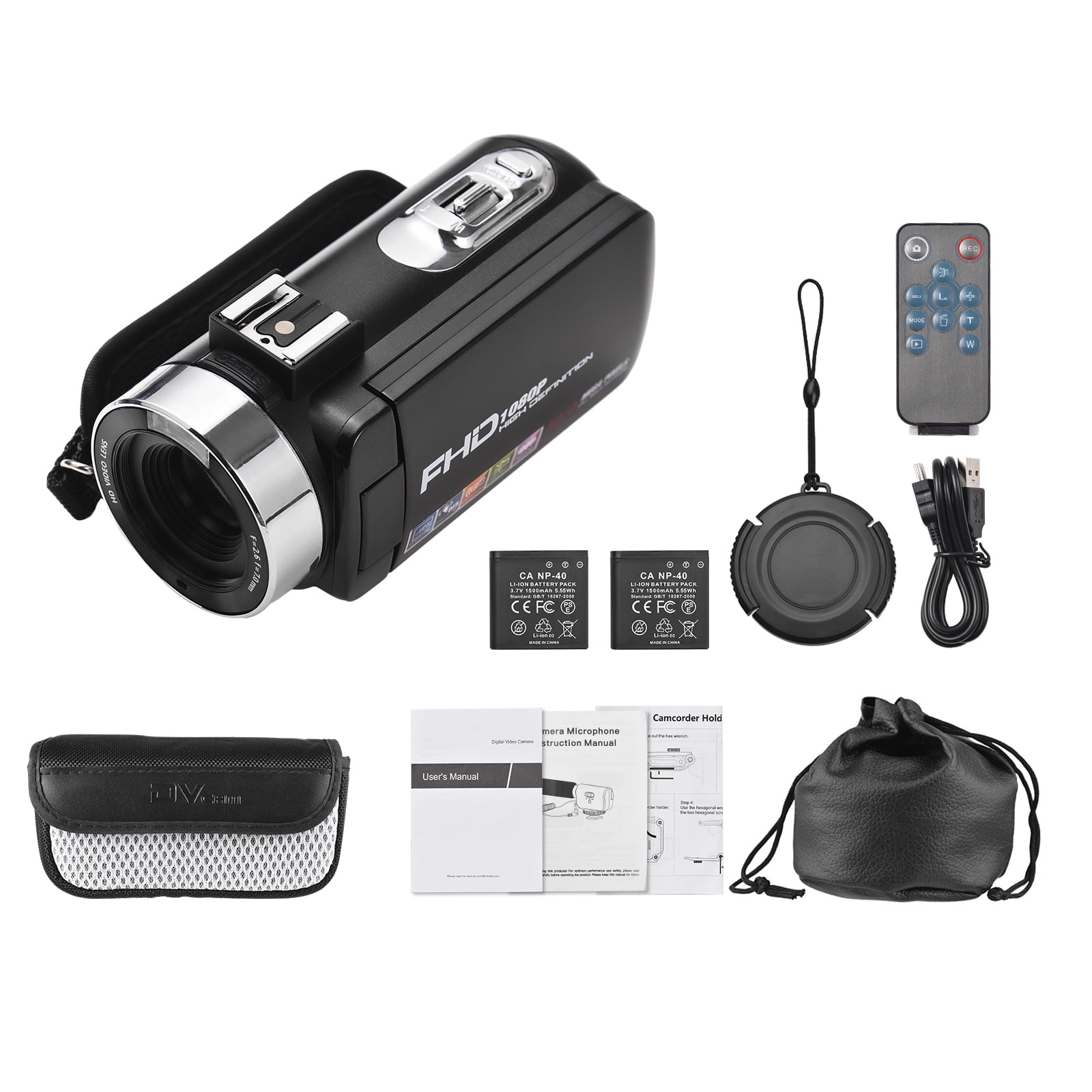 Camcorder,Camera 1080p Video 2pcs Batteries With Batteries 18x 3.0 Batteries Inch Fhd Dv Inch Screen Dv 30mp Dv Batteries 30mp 18x -shake With 3.0 Inch -shake Remote 30mp Video Camera