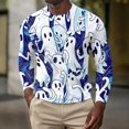 thumbnail image 2 of XINPING Men Halloween Long Sleeve Top, Crewneck Pullover Shirt, Pumpkin Ghost Graphic, Fall Winter Casual Streetwear Tee, Spooky Season Apparel, 2026 Fashion Style, 2 of 5
