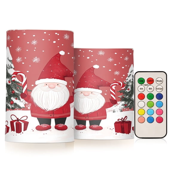 BZSMCE Flameless Candles LED Lights Happyness Santa Claus Creativity Battery Candles