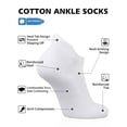 thumbnail image 2 of CLOSEMATE 7 Pairs Ankle Athletic Running Socks for Men Women - Comfortable Cotton Cushioned and Anti-Bliste(6White, Size L), 2 of 7