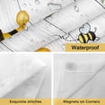 thumbnail image 4 of Bees Dwarfs No Hooks Shower Curtain with Snap-in Liner Yellow Sunflower Branch Spring Flower Plant Wood Striped Shower Curtains for Bathroom, Waterproof, Easy Install, Washable 36"x78", 4 of 9