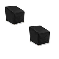 AUQ 2Pcs Patio Furniture Covers,Oxford Cloth Coated with Silver Outdoor Furniture Cover,Waterproof and UV Resistant Patio Cover,Black