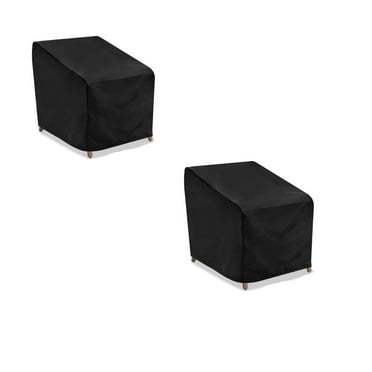 AUQ 2Pcs Patio Furniture Covers,Oxford Cloth Coated with Silver Outdoor Furniture Cover,Waterproof and UV Resistant Patio Cover,Black