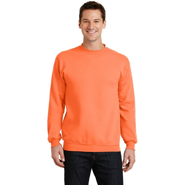 Port & Company - Sudadera de cuello redondo Core Fleece S Naranja ne?n Puerto & Compa??a PC78