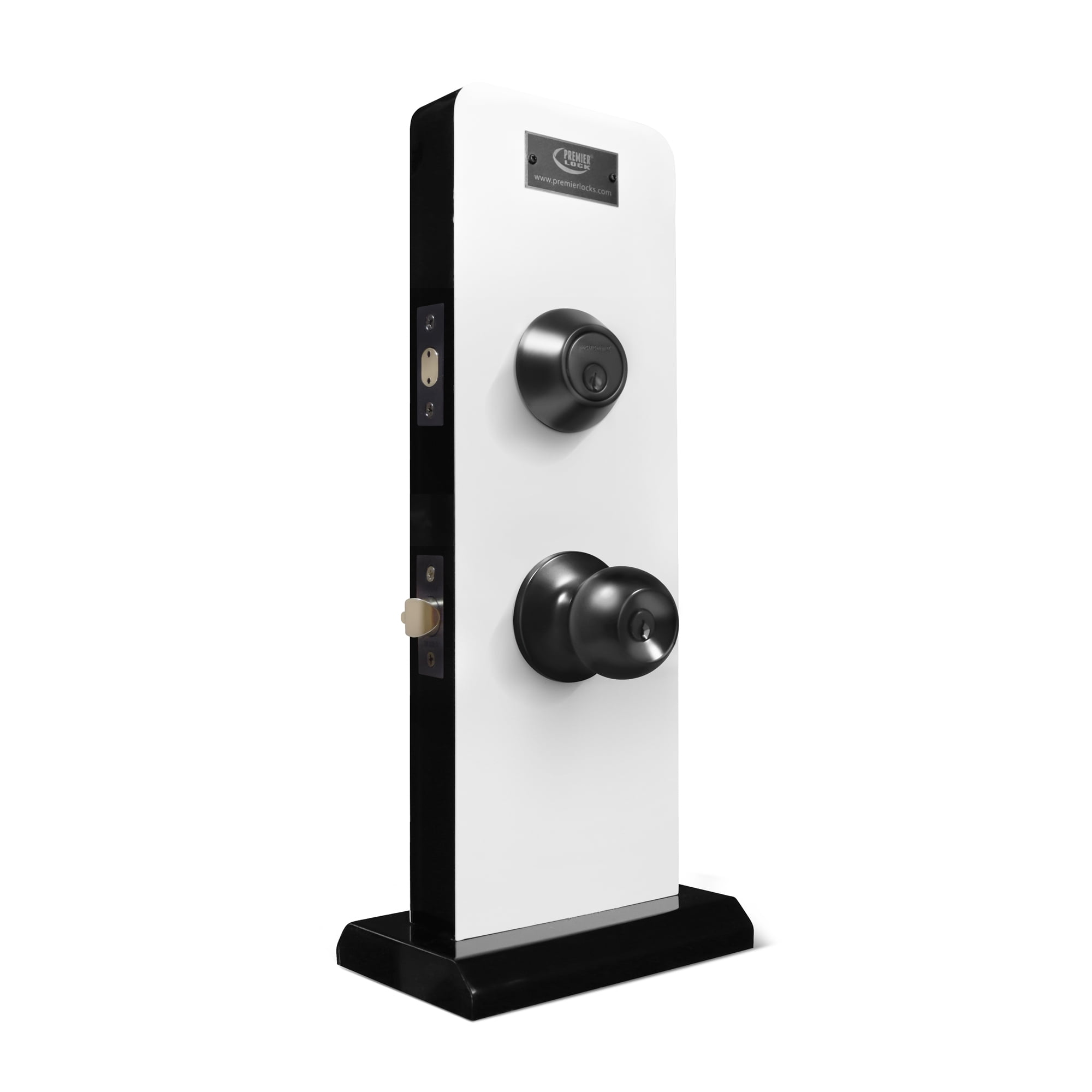 Black Entry Lock Set Door Knob & Deadbolt Keyed Alike SC1 Keyway. 6 Total Keys, Keyed Alike