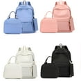 thumbnail image 2 of Macaron Solid Color Canvas Lightweight Outdoor Backpack, Three-Piece Casual Backpack Set with Large Capacity, 2 of 7