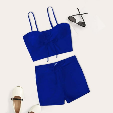 

CAICJ98 Athletic Swimsuits for Women Two Piece Swimsuits for Women Athletic Tankini Top Sports Bra Bathing Suit C L