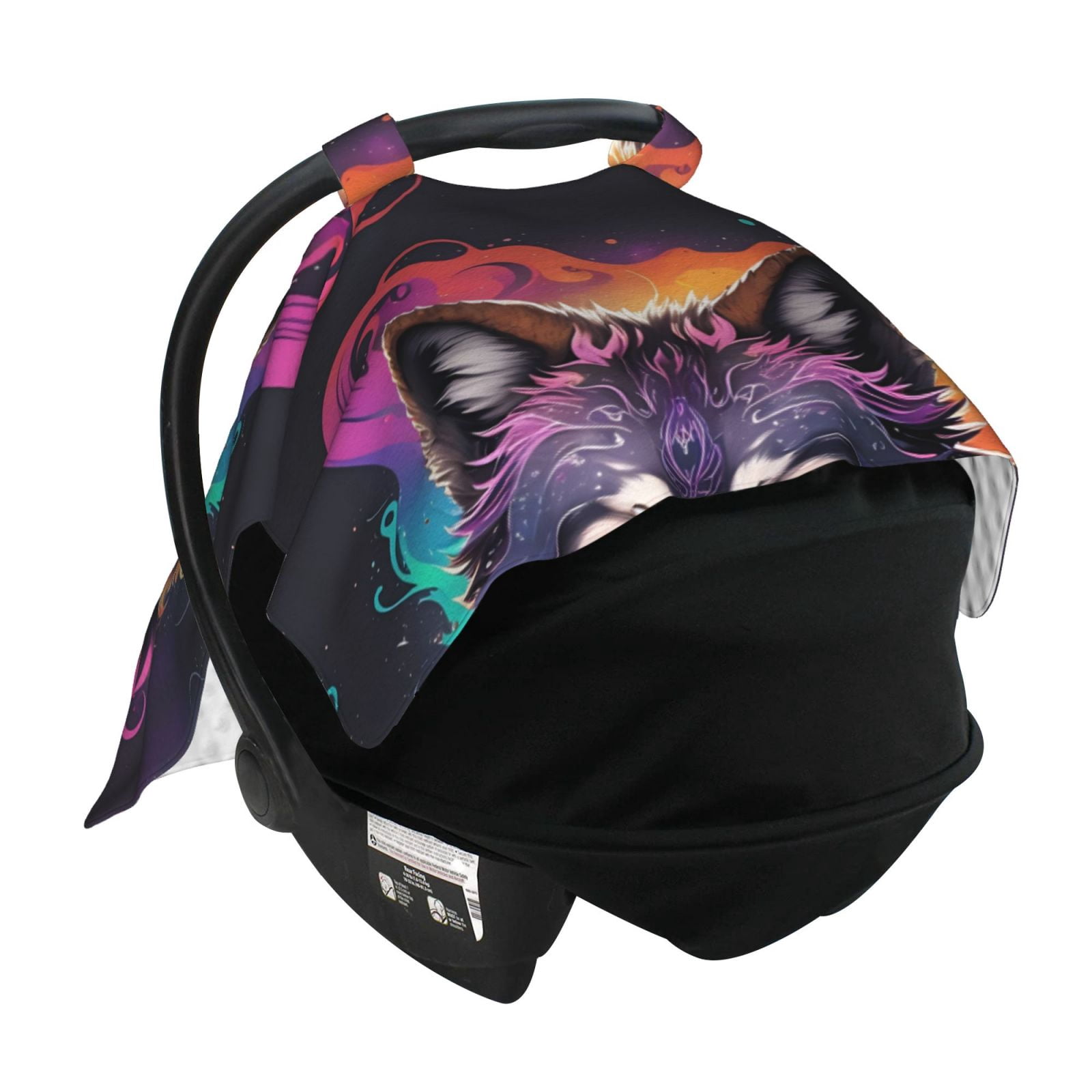 Car Seat Cover Baby - Colorful Wolf Head A Breathable Infant Car Seat Cover for Baby Carseat, Lightweight Comfort Baby Essentials Must Haves Newborn Stuff for Girl Boy