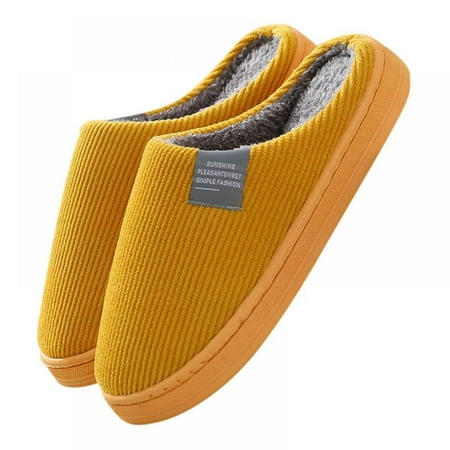

Gyuzh Unisex Casual Slippers Cozy House Cotton Shoes Indoor Outdoor Bedroom Yellow
