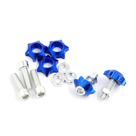 Unique Bargains 5 Pcs 6mm Dia Blue Star Cap License Plate Frame Bolt Screw for Motorcycle Car