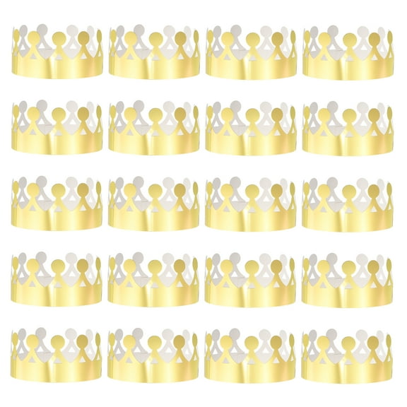Uxcell 24 Pcs Paper Crowns Gold Foil Crown for Birthday Party,Circle Style