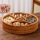 thumbnail image 5 of Utensilios de cocina, cesta de almacenamiento tejida de caña, cesta de almacenamiento tejida para mesa, cesta de almacenamiento para bocadillos de frutas secas, bandeja de regalo de felicidad de fruta, 5 of 6
