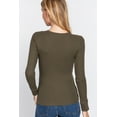 thumbnail image 2 of TheLovely Women's & Juniors Casual Long Sleeve V-Neck Thermal T-Shirts Top, 2 of 4