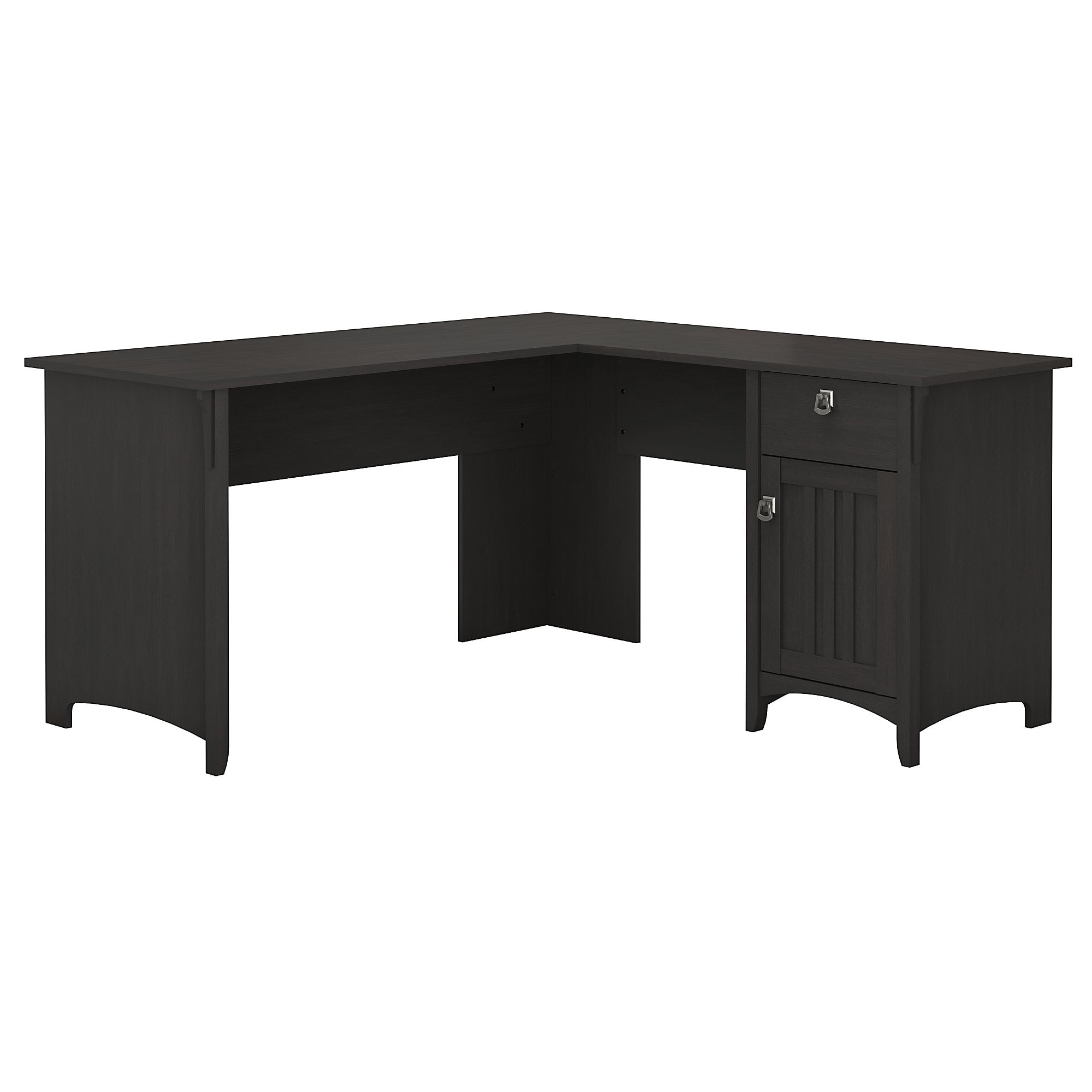 Bush Furniture Salinas L Shaped Desk With Storage In Antique White
