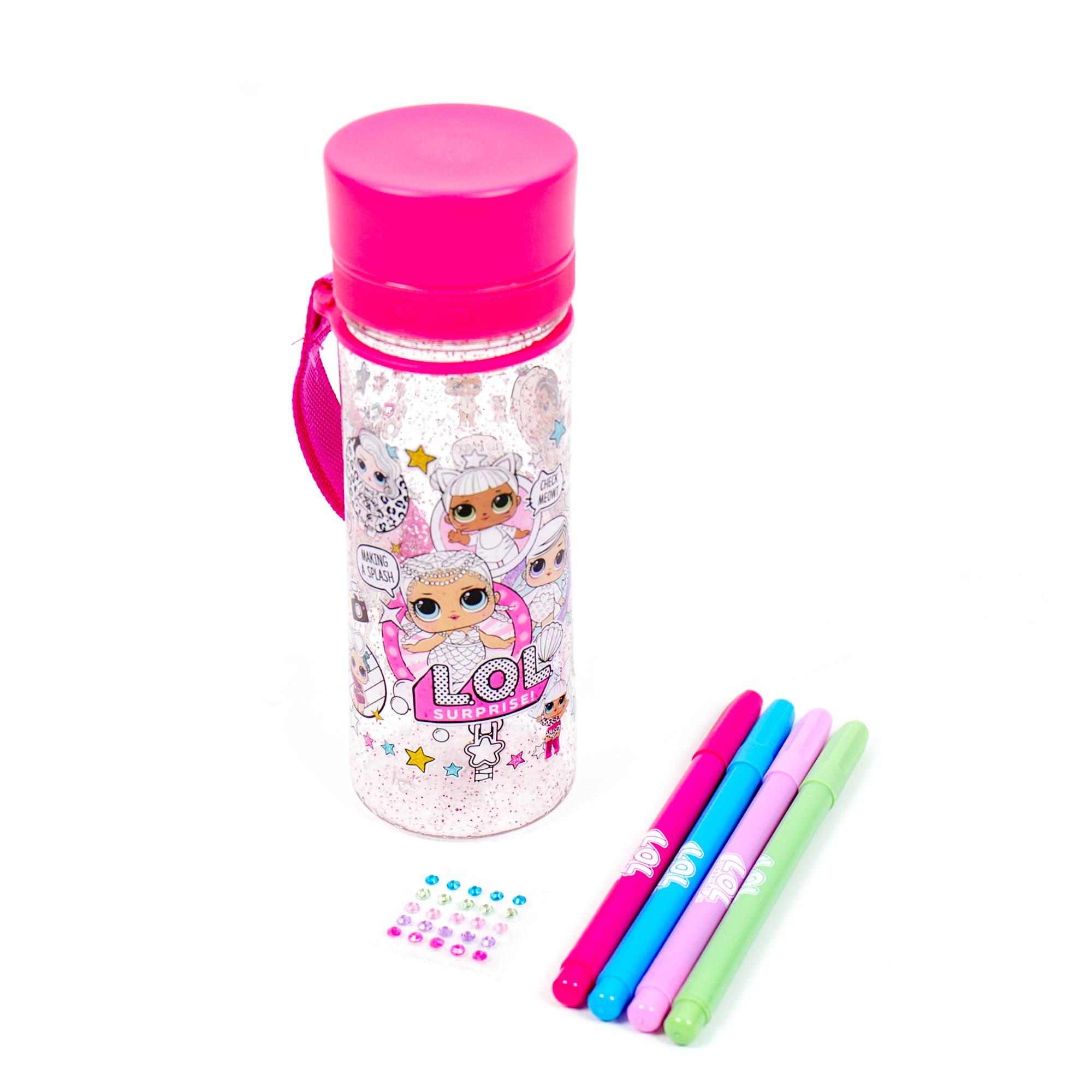L.O.L. Surprise! Color Your Own Glitter Water Bottle for Kids Ages 5+, BPA-Free - image 5 of 6
