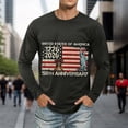thumbnail image 5 of USA 250th Anniversary Shirt Mens T Shirts Graphic Independence Day Tee Long Sleeve Crewneck Top Black L, 5 of 6