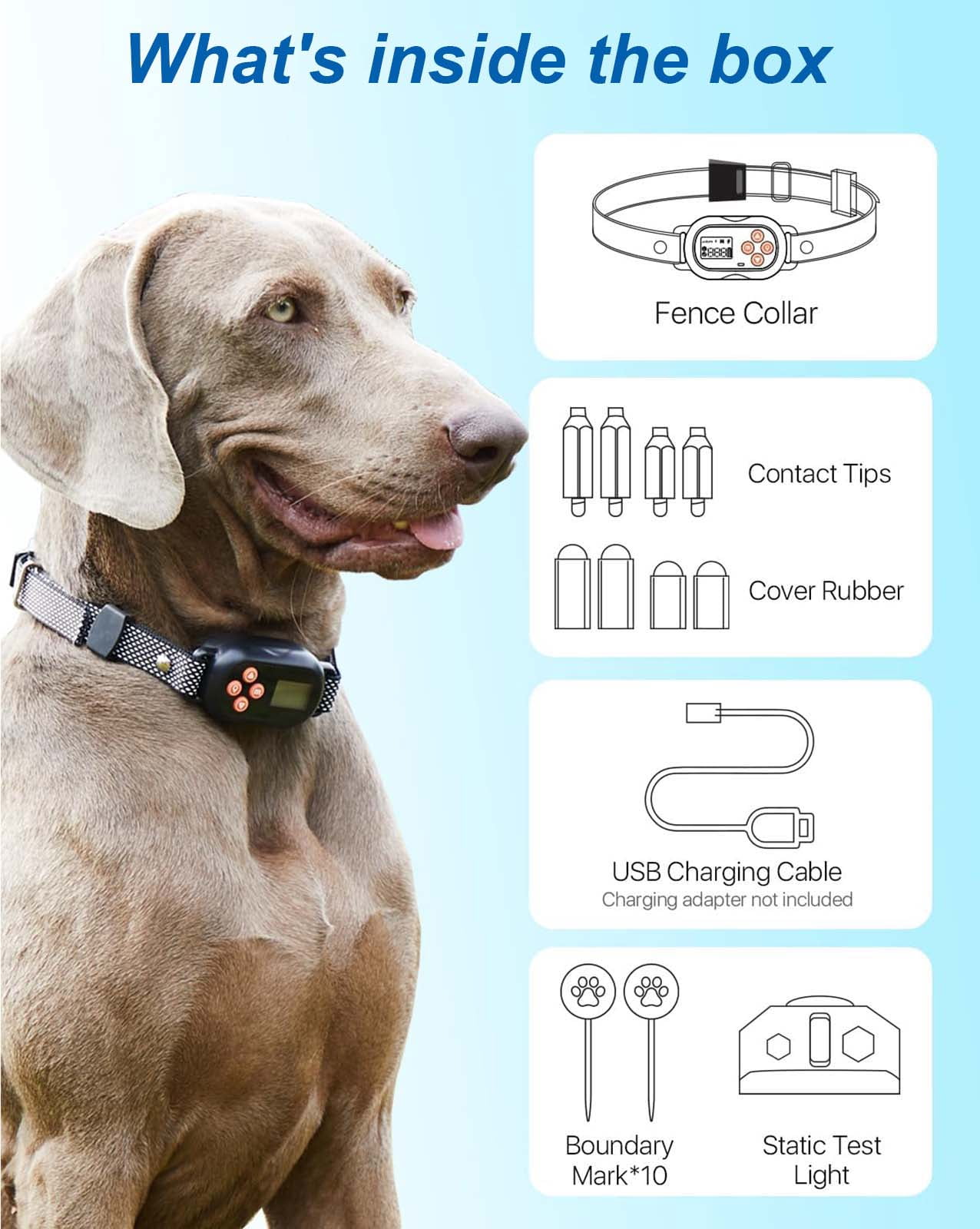 GPS Wireless Dog Fence System Electric Pet Collar with 3 Warning Modes Radius 25-999 Yards Waterproof & Rechargeable Receiver Containment for Outdoor Training